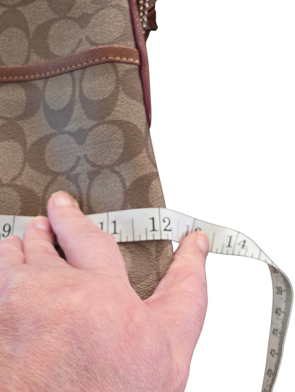 Coach Signature Crossbody File Bag in Saddle/Tan  Canvas - Picture 8 of 16